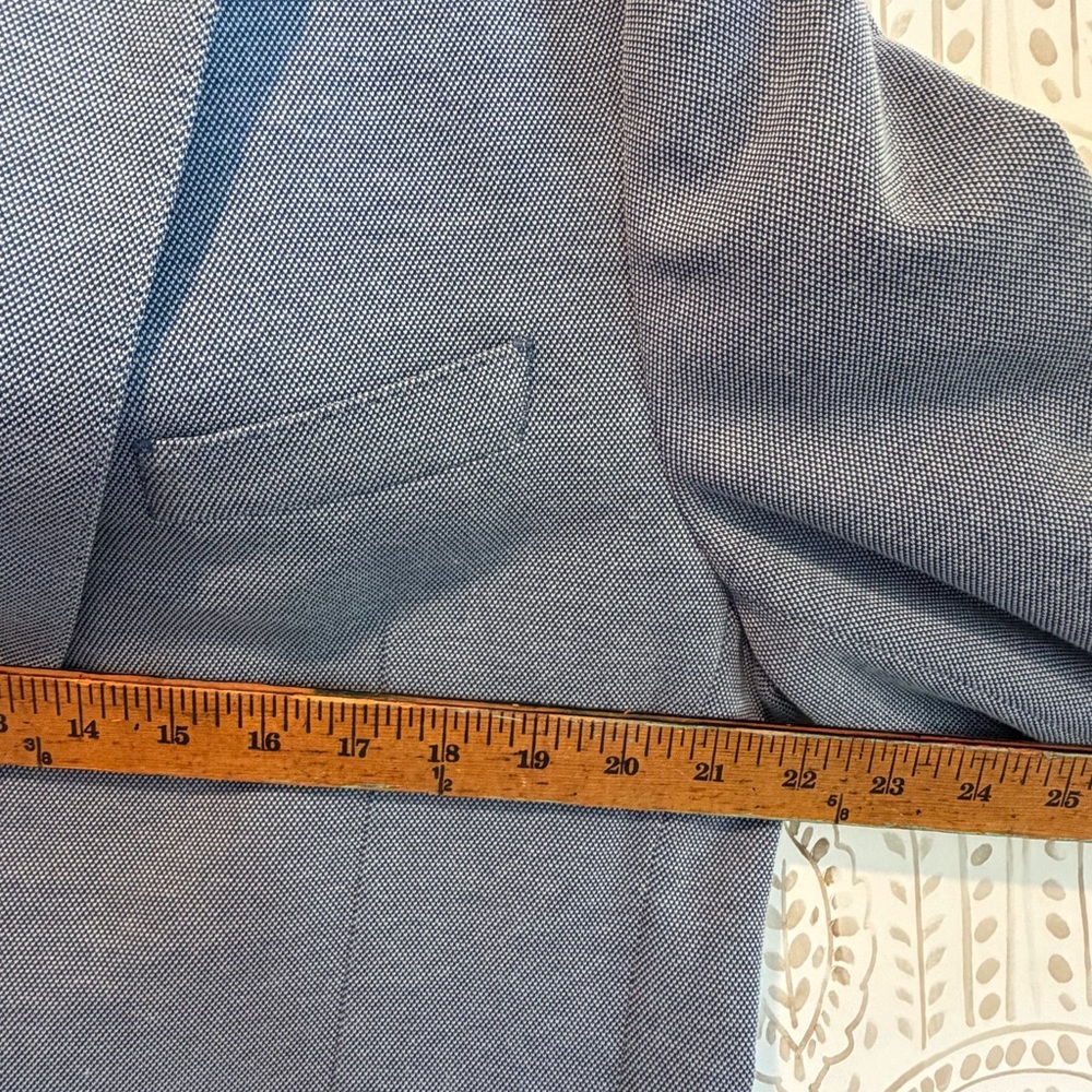 Savile Row Company Blue Casual Blazer 44R Floral Lining Cotton Sport Coat - Picture 9 of 11